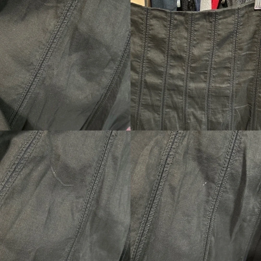 Ellie Tahari Black Grunge, Academia Pleated Midi Skirt Size Small - 